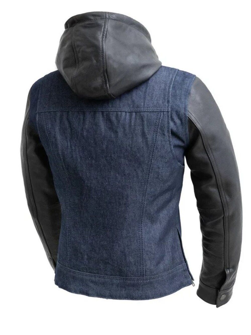 Women Ride Motorcycle Denim/Leather Jacket - Picture 2 of 3